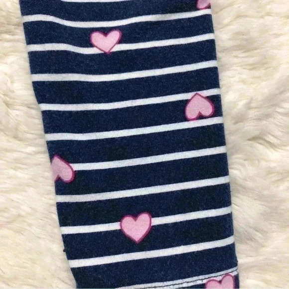 Kids  Headquarters Sweatpants Stripes / Hearts Blue/White/Pink Size 3T - Picture 3 of 16
